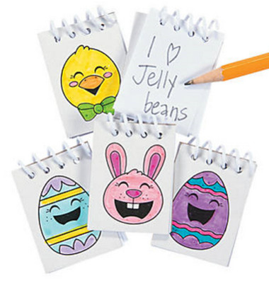 12er Pack - Color Your Own Ostern Mini Notizbücher Eiersuche Party Tasche Füllung