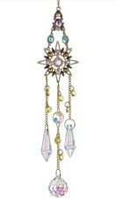 Hanging Sun Catchers with Crystals, Glass Icicle Prisms Rhinestones Lot Of 2 