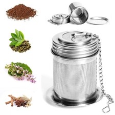 Uovo da tè in acciaio inox metallo mesh tazza colino sfuso foglia filtro con coperchio