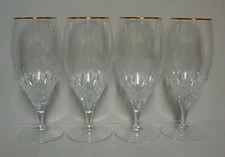 Cristal D Arques CAPELLA (GOLD) Ice Tea Glasses SOLD IN BOX SETS OF FOUR