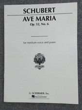 Ave Maria Op 52 No 6 Medium Voice  Piano. Schubert