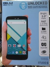 BLU Studio G Phone Black Unlocked -- Dual Sim FACTORY SEALED