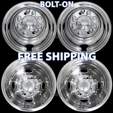 FORD E350 E450 Van 2008-2025 16" BOLT ON Dually Wheel Simulators Dual Rim Covers