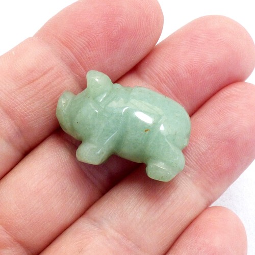 Gemstone Pig Hand Carved Ornament Carving Jasper Black Aventurine White Quartz - Picture 4 of 51