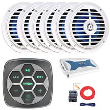 Metra Bluetooth with Boat Controller, 6x 5.25" Speaker, 6-Channel Amplifier, Kit
