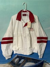 NOS Vintage Winston Racing Team NASCAR Jacket White Red Bomber Windbreaker USA