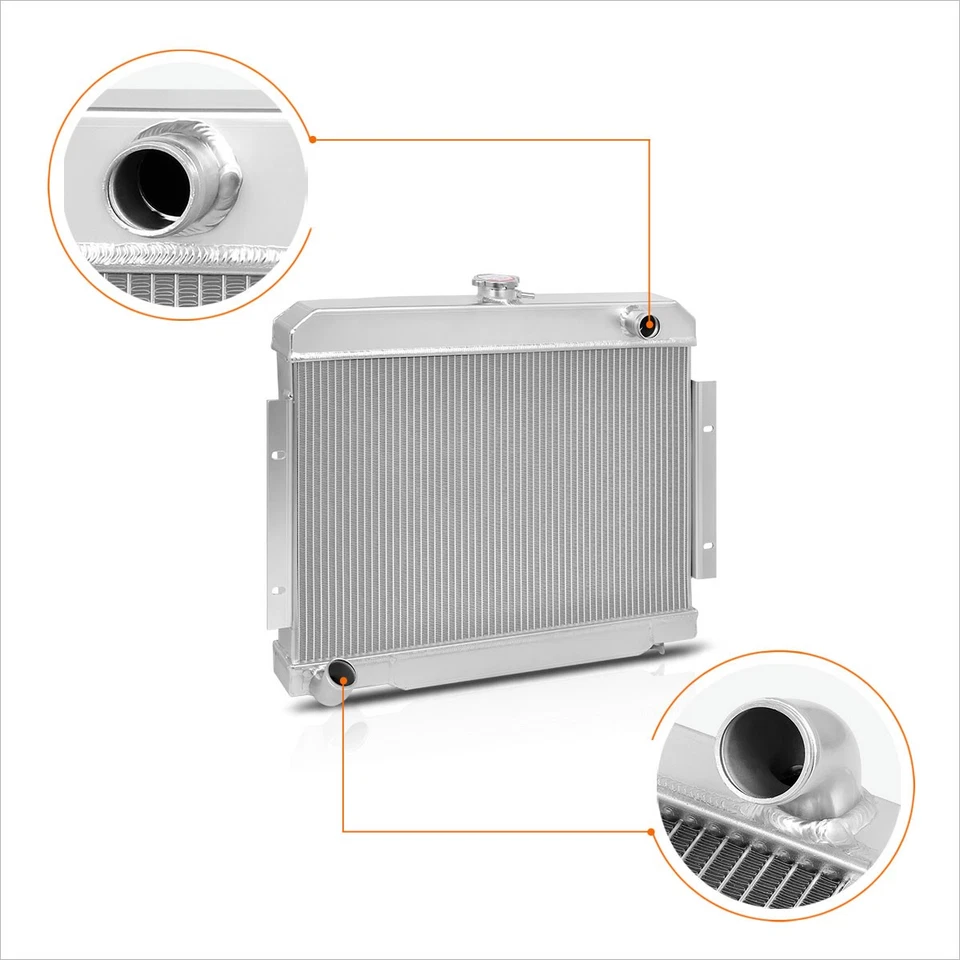 Radiador de carreras de núcleo de aluminio completo de 3 filas para Jeep CJ5/CJ6/CJ7 72-86 3,8/4,2/5,0 L Foto 2 de 4