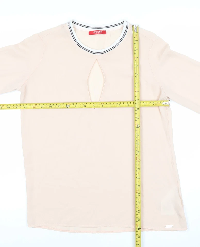 Blusa mujer Guess beige manga larga de gasa talla S Foto 2 de 4