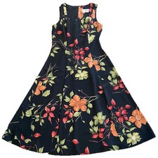 R.J. STEVENS Petites Vintage Black Floral Dark Romantic Formal Small Whimsagoth