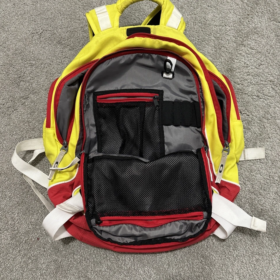 Mochila Oakley Y2K viagem escola caminhada amarela e vermelha - Imagem 4 de 4
