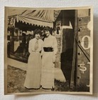 Antique Snapshot Photo 2 Lovely Ladies Posing In front Of Store Front