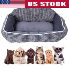 Striped Pet Sofa Bed 23.62x19.69in Kitten Nest for Cats and Dogs Sleeping Indoor