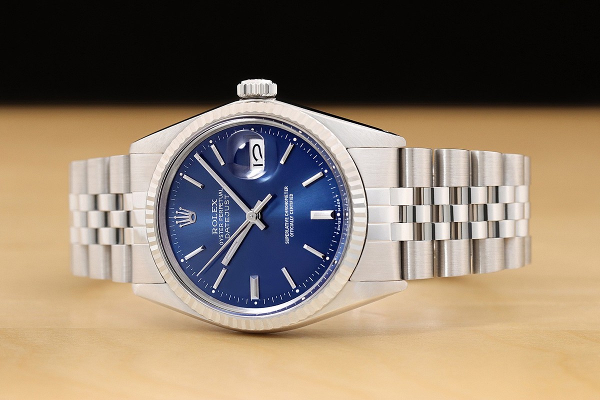 ROLEX MENS DATEJUST QUICKSET ROLEX 18K WHITE GOLD BEZEL STAINLESS
