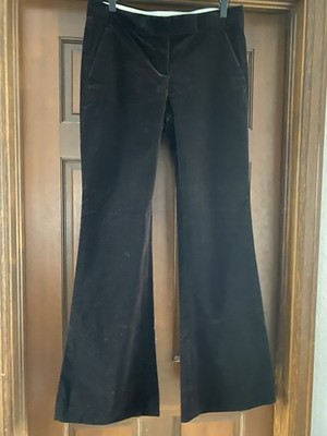 New THEORY Velvet Pants Tara Favorite Fit Flare Espresso Brown 8 NWT