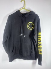 Nirvana Smiley Graphic Hoodie Drawstring Size Medium