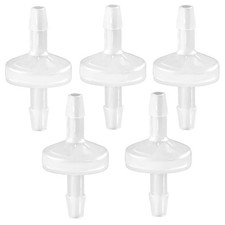 JoyTube 5 Packs Check Valve 1/8”(3MM) One-Way PVDF Plastic Hose Barb 1/8 Inch 