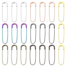21pcs Large Safety Pins 80mm 3.15 Inch Metal Safety Pins Clips Multicolored