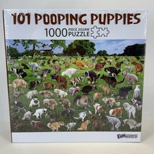 101 Pooping Puppies 1000 Piece Jigsaw Puzzle Dogs Funwares 27" x 19" New Sealed