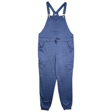 Duluth Trading Co Overalls Womens Medium Snagstop Sweats Blue Cargo Bibs