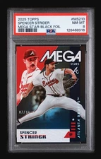2025 TOPPS TOPPS MEGA STARS #MS210 SPENCER STRIDER MEGA STAR-BLACK FOIL 7/10
