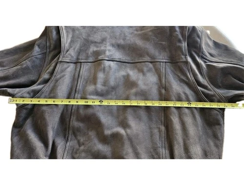 Vintage Roundtree & Yorke Mens XXL Brown Heavyweight Leather Zip-Up Coat!  image 16