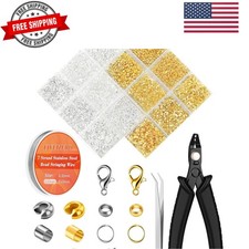 1950 Pcs Jewelry Making Cord End Kit,Crimp Tube Beads with Organizer Box,Incl...