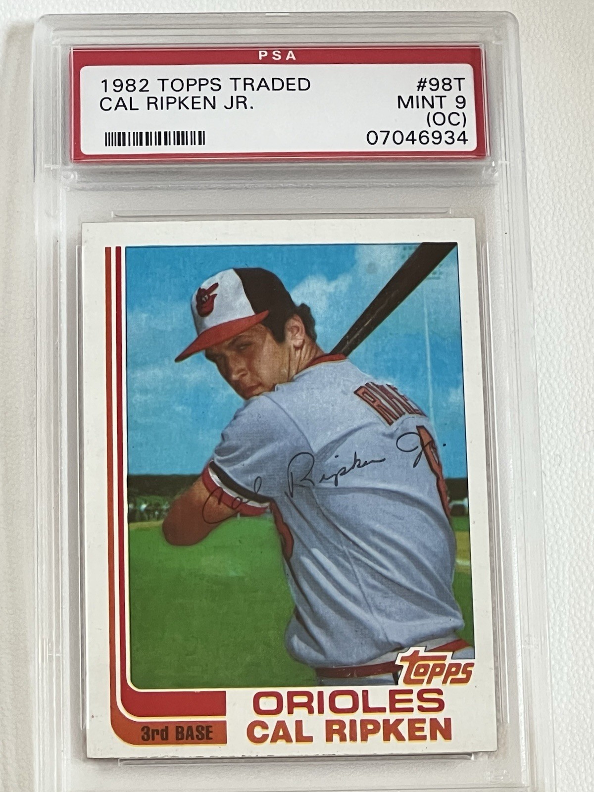 CAL RIPKEN JR. 1982 TOPPS TRADED PSA-9 MINT (OC) GRADED RC CARD #98T view 16
