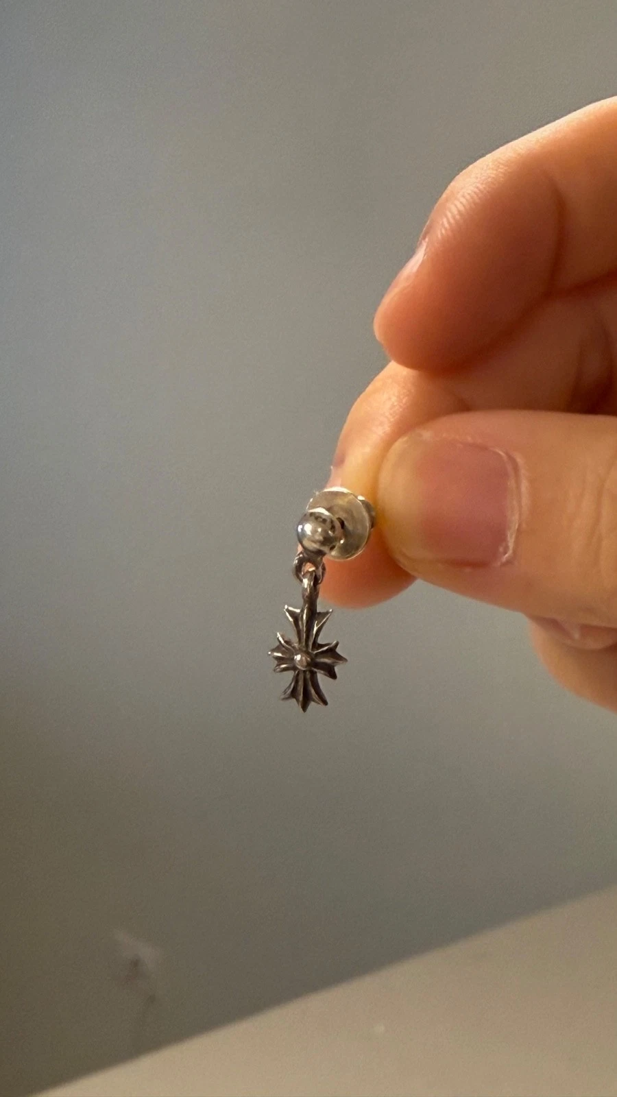 Chrome Hearts Tiny E CH Plus Drop Earring