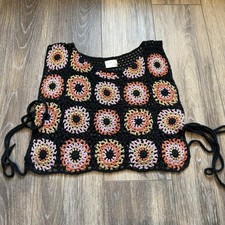 Women  s Vintage Crochet Vest/Multiple Color/Size Small/Festival/Bohemian
