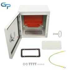 IP65 Rated Steel Junction Box 8x8x6", NEMA 4X Outdoor Electrical Enclosure