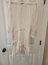 LoveShackFancy Ruffle Tiered Cotton Embroidered Mini Dress Cottage Core Coquette