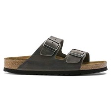 Birkenstock Arizona Soft Footbed Oiled Leather Sandals   Iron Gray, Unisex Two-S