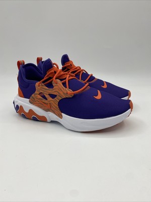 NIKE REACT PRESTO CLEMSON ORCHID/ORANGE DB3399-500 Men s Size 10