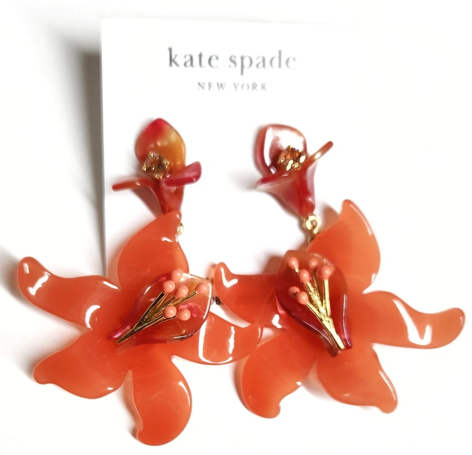 Pendientes florales Kate Spade iluminados rojos multicolor KH506 NUEVOS CON ETIQUETAS Foto 2 de 4
