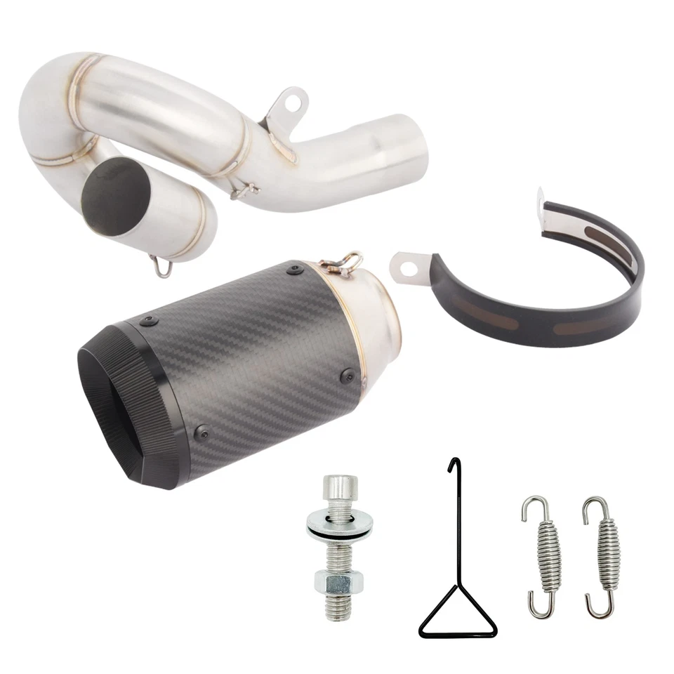 Silenciador de tubo de escape de carbono de enlace medio para Kawasaki Ninja ZX6R ZX636 2009-2022 Foto 2 de 4