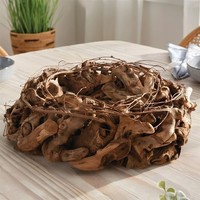 "Dekokranz \"Wurzelholz\" Aus Weide, Tischkranz Ø 35 Cm, Holz Wand TüR Kranz"