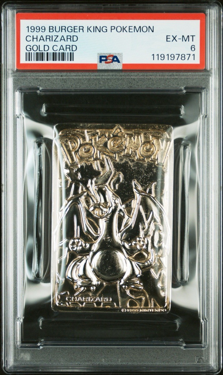 Charizard Pokemon Card Burger King 23K Gold Plated + COA Nintendo