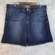 DEMOCRACY Ab Solution Shorts Womens 16 Blue Denim Stretch Bermuda Dark Wash 18in