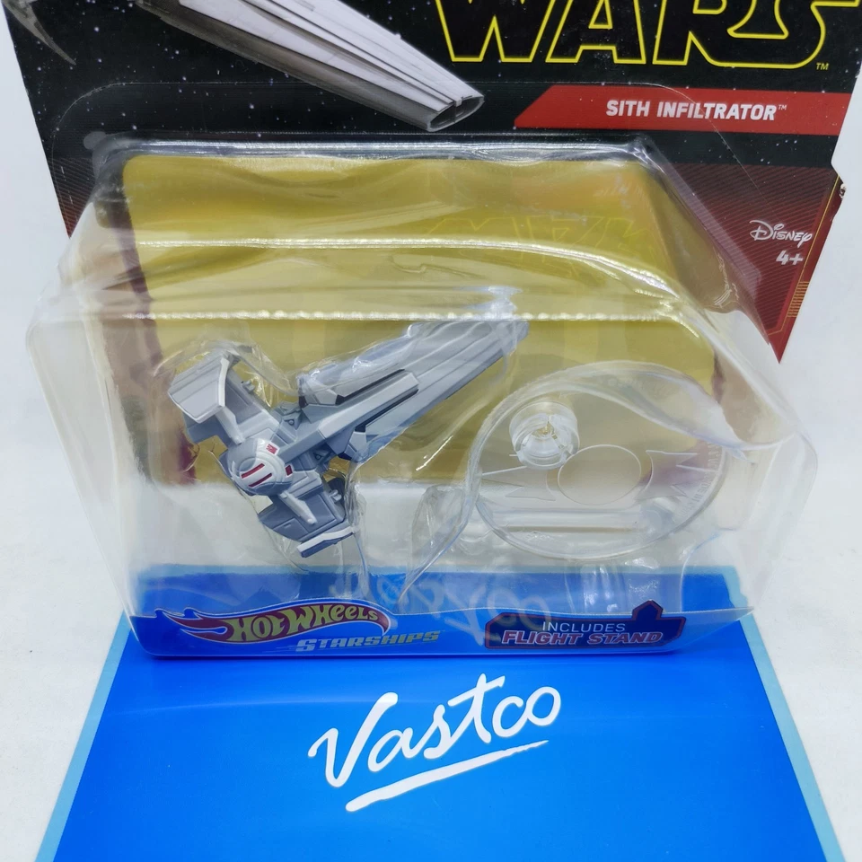 Hot Wheels 2018 Star Wars Starships Sith Infiltrator Includes Flight Stand GNF75 - Image 2 of 4
