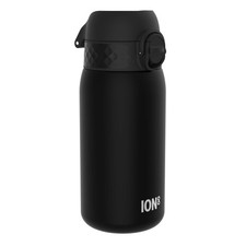 Ion8 Small Water Bottle, 350 ml/12 oz, Leak Proof, Easy to Open, 12oz, Black
