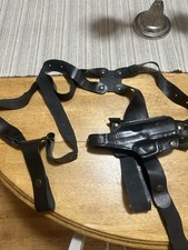 Leather Shoulder Holster Rig Horizontal Carry for Pistol w/ Harness 1911, 3-4