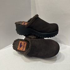Vtg 90s Rocket Dog Brown Suede Shearling Clog Chunky Platform Grunge Shoes Sz 7