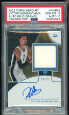 2023-24 Mercury Victor Wembanyama 1000 PT Game Patch Auto RC #/25 PSA 10 10 Auto