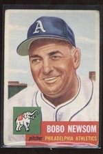 1953 Topps #15 Bobo Newsom Surface Scratches Creased