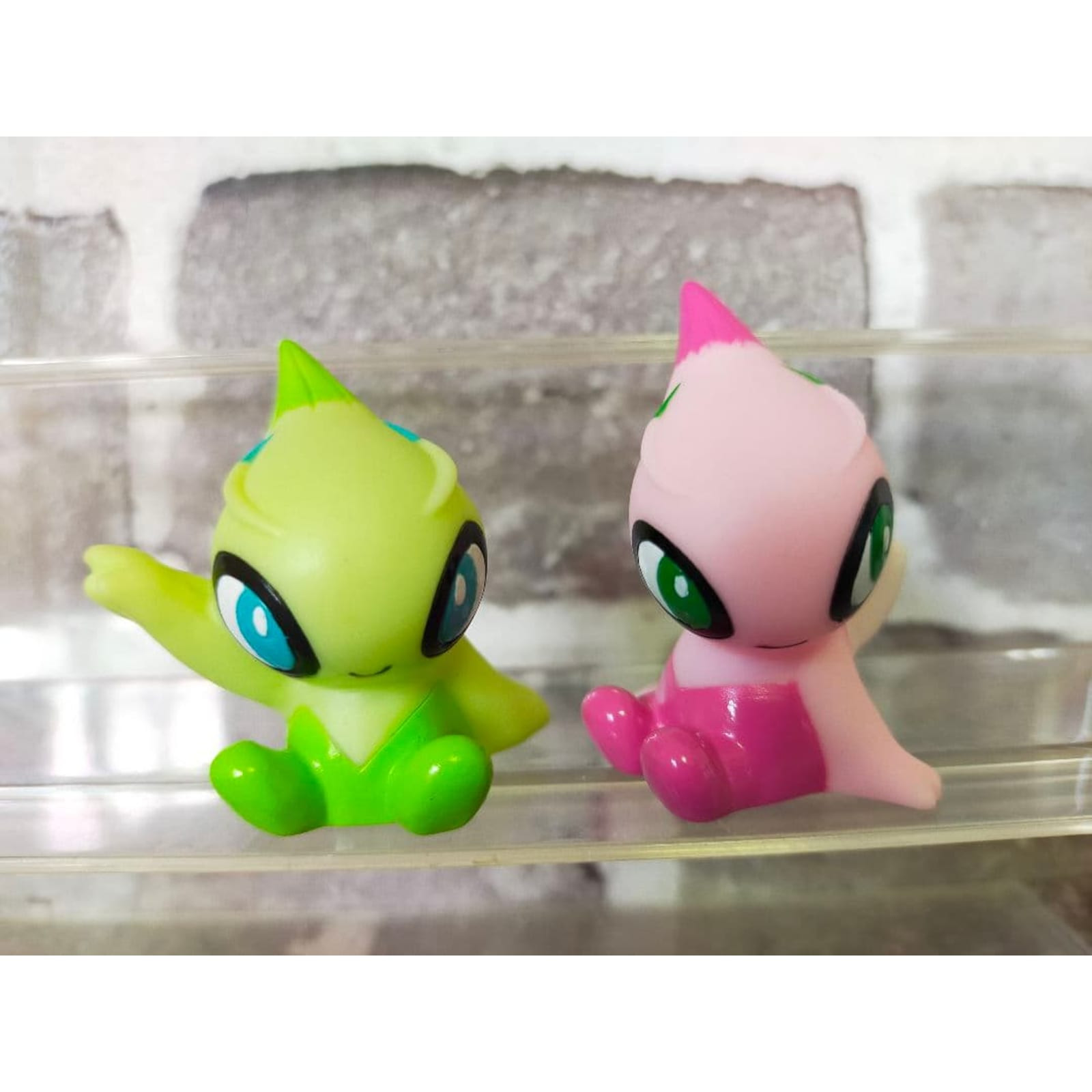 Shiny Celebi Celebi Pokemon Finger Puppet Figure 2pc Set Japan Rare Exclusive