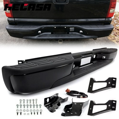 #ad Complete Rear Step Bumper For 1999 07 Chevy Silverado GMC Sierra 1500 2500 Black $103.90