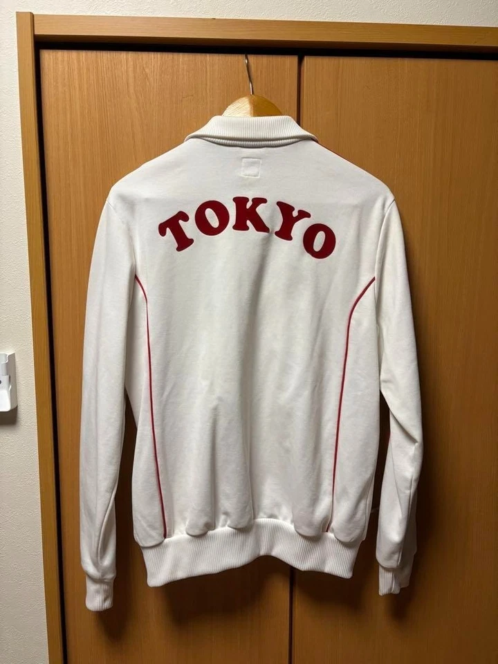 ADIDAS 1990's Tokyo Olympic Model Track Jacket White/Red Size M Used from Japan - Image 3 of 4