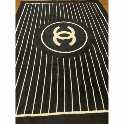 CHANEL Large Beach Bath Towel Back Floor Mat Coco Cotton | eBay