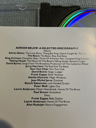 Adrian Belew Mr. Music Head 1989 Album On Cd; Used Very Good Condition - Picture 8 of 8