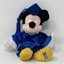 Disney WDW Graduation 2001 MICKEY MOUSE GRAD NITE 8- Inch Bean Bag Plush NWT